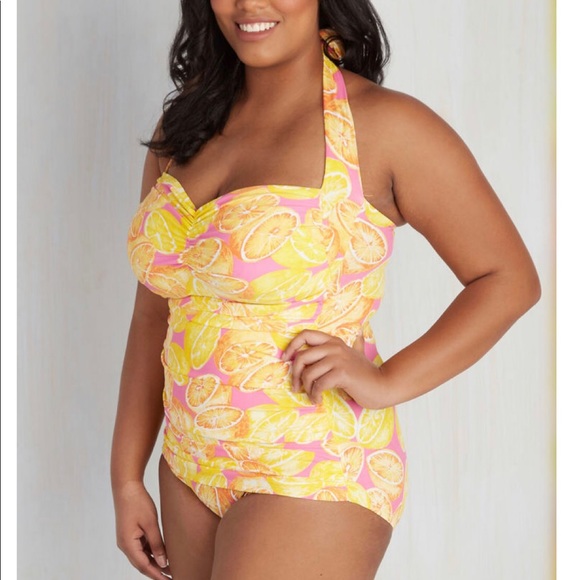 [SOLD] ModCloth Fruity Suity Swimsuit Citrus Sz16 - Picture 8 of 10